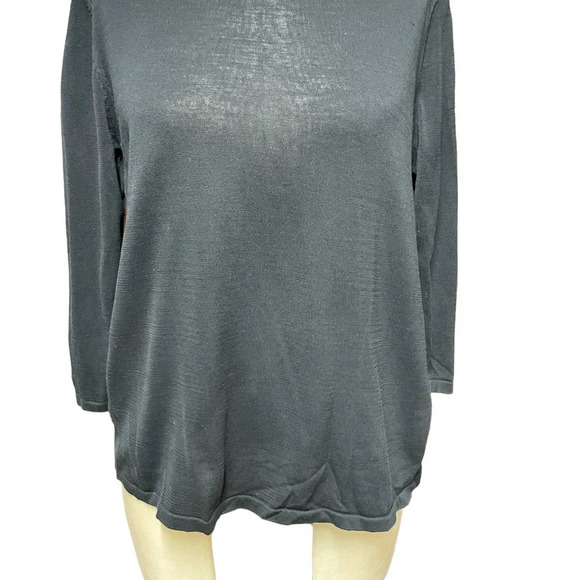 COS Black Silk Button Back Lightweight Knit Sweater Size Small‎ - Picture 3 of 9